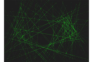 HTML5 Canvas绿色激光射线特效