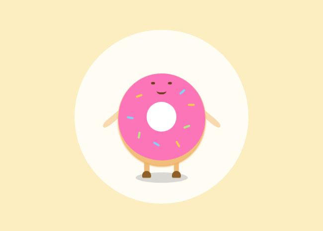  纯CSS3卡通甜甜圈动画特效