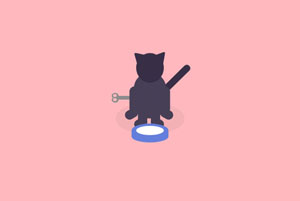 纯css3绘制卡通猫喝水动画