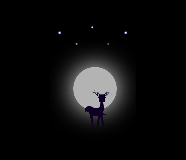  css3月亮下的小鹿动画特效