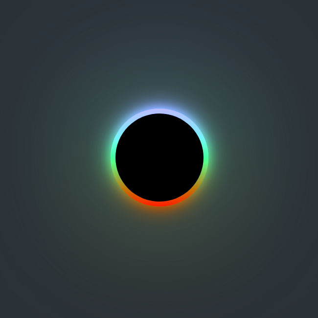  彩色发光的黑洞CSS3特效
