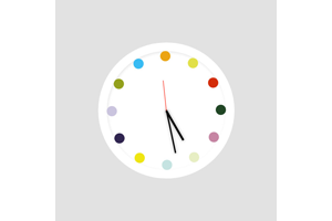 彩色圆点时钟CSS3特效