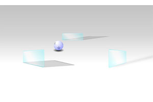 3D小球滚动撞击遮挡板特效