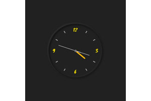 JS+CSS3黑色创意时钟代码