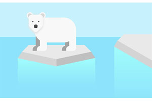 纯CSS3冰川北极熊动画特效