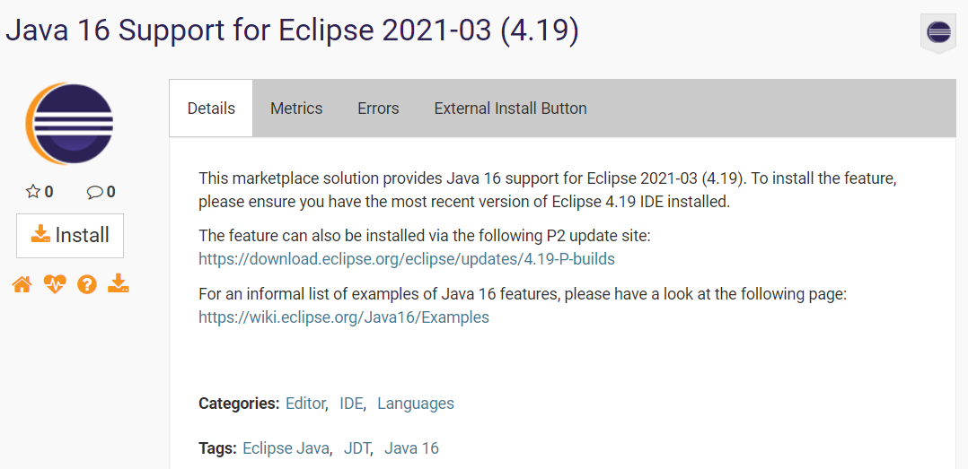 Eclipse 4.19 稳定版发布